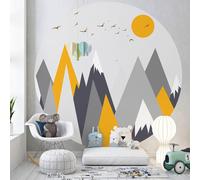Papier peint rond / cercle Enfants - Lumaléa - Paysage - Papier Standard 170gr Lessivable - Diamètre 130 cm