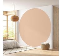 Papier peint rond / cercle - Lumaléa - Beige rosé clair - Couleur Tendance - Papier Premium 185gr Lavable - Diamètre 130 cm