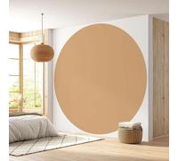 Papier peint rond / cercle - Lumaléa - Beige sable chaud - Couleur Tendance - Papier Standard 170gr Lessivable - Diamètre 130 cm