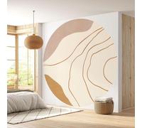 Papier peint rond / cercle - Lumaléa - Boho - Papier Premium 185gr Lavable - Diamètre 130 cm