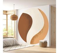Papier peint rond / cercle - Lumaléa - Design - Papier Premium 185gr Lavable - Diamètre 130 cm