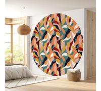 Papier peint rond / cercle - Lumaléa - Design - Papier Premium 185gr Lavable - Diamètre 130 cm