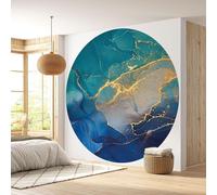 Papier peint rond / cercle - Lumaléa - Effet Marbré - Papier Premium 185gr Lavable - Diamètre 130 cm