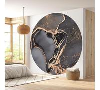 Papier peint rond / cercle - Lumaléa - Effet Marbré - Papier Standard 170gr Lessivable - Diamètre 130 cm