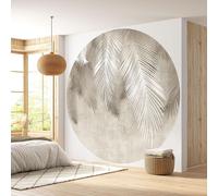 Papier peint rond / cercle - Lumaléa - Motif botanique - Papier Premium 185gr Lavable - Diamètre 130 cm