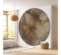 Papier peint rond / cercle - Lumaléa - Motif botanique - Papier Standard 170gr Lessivable - Diamètre 130 cm