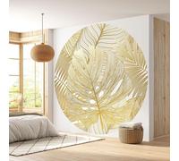 Papier peint rond / cercle - Lumaléa - Motif botanique - Papier Standard 170gr Lessivable - Diamètre 130 cm