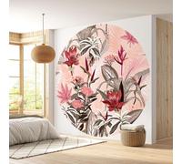 Papier peint rond / cercle - Lumaléa - Motif floral - Papier Standard 170gr Lessivable - Diamètre 130 cm