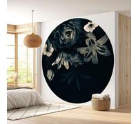 Papier peint rond / cercle - Lumaléa - Motif floral - Papier Standard 170gr Lessivable - Diamètre 130 cm