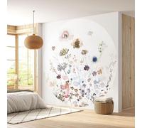Papier peint rond / cercle - Lumaléa - Motif floral - Papier Standard 170gr Lessivable - Diamètre 130 cm
