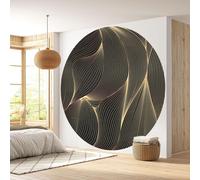Papier peint rond / cercle - Lumaléa - Motif géométrique - Papier Standard 170gr Lessivable - Diamètre 130 cm