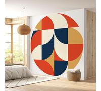 Papier peint rond / cercle - Lumaléa - Motif géométrique - Papier Standard 170gr Lessivable - Diamètre 130 cm