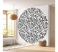 Papier peint rond / cercle - Lumaléa - Motif Graphique - Papier Premium 185gr Lavable - Diamètre 130 cm