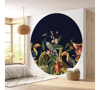 Papier peint rond / cercle - Lumaléa - Oiseaux - Papier Standard 170gr Lessivable - Diamètre 130 cm