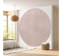 Papier peint rond / cercle - Lumaléa - Rose poudré très clair - Couleur Tendance - Papier Standard 170gr Lessivable - Diamètre 130 cm