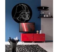 Papier Peint - Star Wars Ink Vader 125x125cm - Rond - Intissé - Adhésif, Multicolors G
