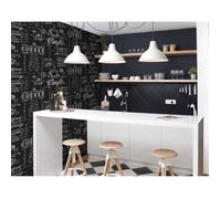 Papier Peint Support Intissé Coffee Shop Noir Blanc 10 m x 52 cm Easy