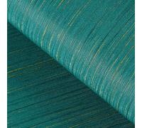 Papier peint vinyle adhésif avec motif de gaze de lin, en vert et or, dimensions : 40 cm x 6 m