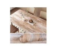 Papier peint vinyle autocollant - VEELIKE - Bois Brun Gris Effet Vintage - 40x300 cm - Imperméable - Résistant à l'huile