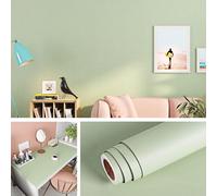 Papier peint vinyle repositionnable et adhésif, couleur vert sauge, rouleau de 40 cm x 10 m