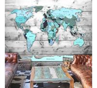 Papier Peint World Map Blue