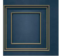 Papier Peint - World of Wallpaper - 39007 - Panneau de Fruits Interdits - Bleu Marine / Or - 10,05 m x 53 cm