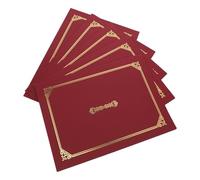 Papier Rouge Couverture A4 5 Pièces de Diplôme | Présentation Élégante, Protège Certificats et Documents Importants, Maison et Bureau, Installation Facile