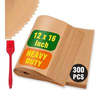 Papier sulfurisé, 300 feuilles, 30,5 x 40,6 cm, papier sulfurisé non ciré, papier sulfurisé enduit de silicone, papier sulfurisé pour la cuisson au four, à l'eau et la friture de biscuits et de pâtiss