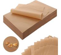 Papier sulfurisé brun, 500 feuilles, 30 x 20 cm, non blanchi, brun, résistant à l'eau, papier sulfurisé antiadhésif pour les sandwichs, la pâtisserie, les rôtis et la cuisine