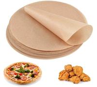 Papier sulfurisé rond, Ø 30 cm, résistant à la chaleur, marron, pour friteuse à air chaud, barbecue, cuisson au four
