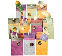 Papierdrachen Bricolage Calendrier du Ramadan à remplir - pour enfants et adultes - Sacs en papier kraft imprimé violet - or - à poser et à décorer - Aïd Moubarak - réutilisable - Set 4