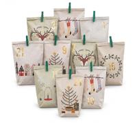Papierdrachen Calendrier de l'Avent Extravagant à remplir - avec 24 Sacs-Cadeaux de Couleur Pastel et 24 Autocollants et Pinces à numéros - Motif Hygge - pour bricoler et Offrir - Noël et Avent