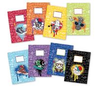 Papierdrachen Lot de 8 enveloppes de qualité supérieure en papier pour enfants - Format A4 - Motif graffiti - Protège-cahiers idéales pour l'école - 250 g/m² - Lot numéro 18