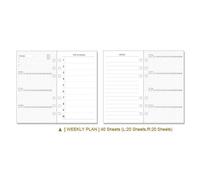 Papiers De Remplissage Pour Carnet De Notes A6, Planificateur Hebdomadaire, Grille ? Points, Insertion De Lignes, Pages De Journal Intime, Noyau Interne, Papeterie De 40 Feuilles