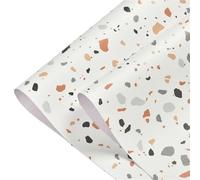 Papiers Peints Terrazzo PVC étanche Auto-adhésif Papier Peint for Chambre Mur Salon décor Vinyle Meubles rénovation Papier de Contact pour la décoration de la Maison(Terrazzo Orange,60 x 500 cm)