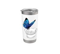 Papillon Cuisinier Toque de chef Cuisiner Gobelet isotherme en acier inoxydable double paroi