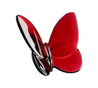 Papillon de luxe en cristal nordique transparent - Figurine artisanale (rouge)