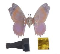 Papillon décoratif créatif en maille pour sortie d'air de voiture et tableau de bord, décoration intérieure d'aile battante, couleur jaune (jaune)
