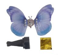 Papillon décoratif créatif en maille pour sortie d'air de voiture et tableau de bord, décoration intérieure d'aile battante, couleur jaune (bleu cyan)