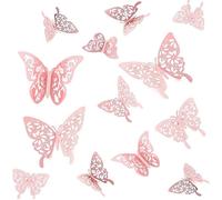 Papillon Decoration 24Pcs 3D Brillant Autocollant Mural Decoration Chambre Fille Dcoration Dintrieur DIY Stickers Papillon STICKERS