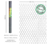 Papillon Grillage Triple Torsion 1171005-50/50 cm Rouleau 50 m Usage Domestique Argent