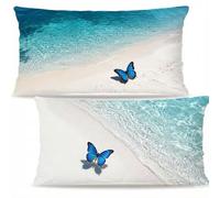 Papillon Lot de 2 Housses de Coussin Velours Coussin 30x50cm F-2098