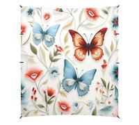 Papillon Motif éLéGant Tente de Plage Abri Solaire pour Camping,Installation Facile,Portable avec Sacs de Sable pour Pêche Pique-Nique Plein Air