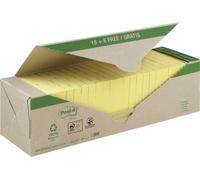 Papillons adhésifs Recycling Notes 76x76mm 100 feuilles jaune UE=6x24 blocs