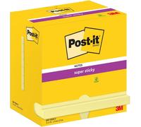 Papillons adhésifs Super Sticky Notes 127x76mm 90 feuilles jaune UE=12x12 blocs