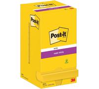 Papillons adhésifs Super Sticky Notes 76x76mm 74 g/qm 90 feuilles jaune narcisse UE=12x12 blocs