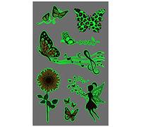 Papillons Fleur Vélo Soleil Verre Enfants Tatouages temporaires Autocollants Lumineux pour Fête d'anniversaire Cadeaux Sécurité Enfant
