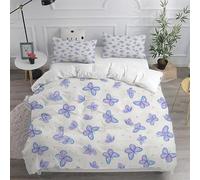 Papillons Peints Housse de Couette 150x200 Parures de Lit 1 Personne Imprimé 3D Microfibre Douce Animaux Housses Couette avec 2 Taies d'oreiller et Fermeture Éclair k.4035
