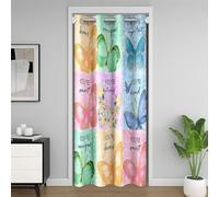 Papillons Rideau De Porte 86X203Cm Papillons Imprimer Rideau Occultant Rideaux Girl Fleurs Rideaux Interieur Salon Chambre pour Le Salon Exterieur D Entr E'