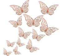 Papillons sur le mur x12 MARIAGE rose